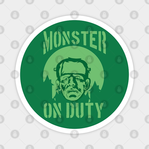 MONSTER ON DUTTY Magnet by beanbeardy